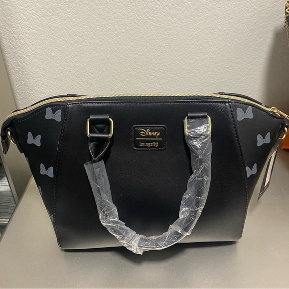 NWT Loungefly Disney Minnie Mouse Polka Dot Satchel Bag - Picture 5 of 13